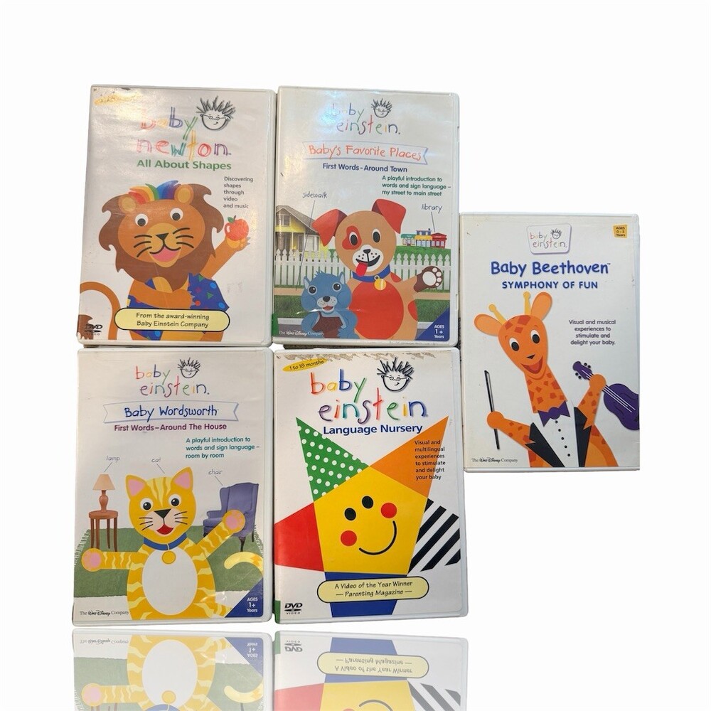Baby Einstein DVD Lot of 5 Baby Newton Beethoven Wordsworth Favorite